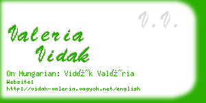 valeria vidak business card